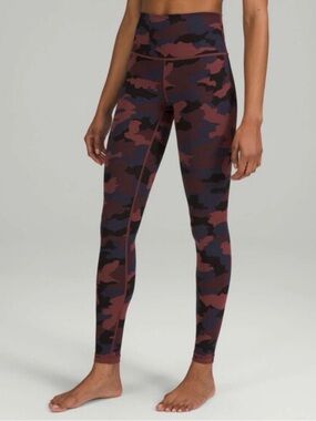 lululemon athletica High-Waist Camo Leggings - Burgundy & Black